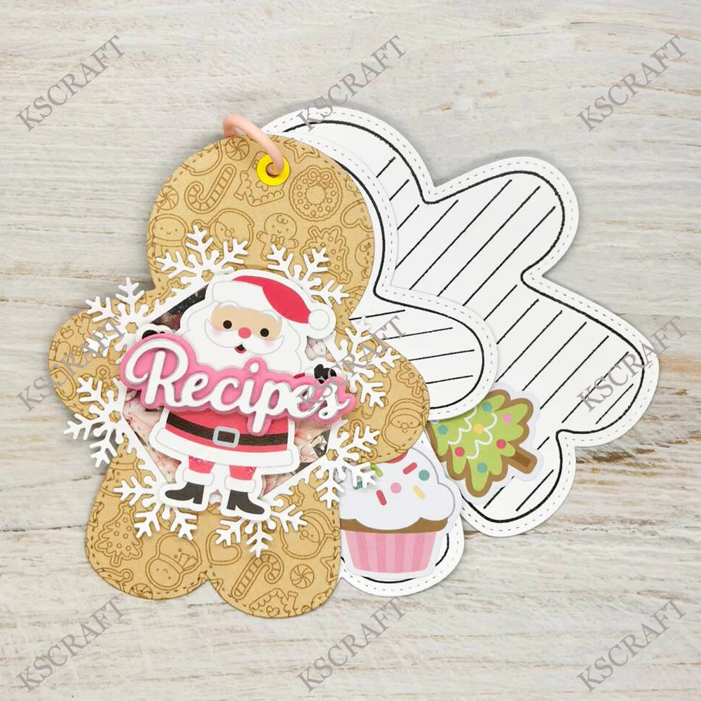 KSCRAFT Lebkuchen-Rezept-Stanzformen, Schablonen für DIY Scrapbooking, dekorative Prägung, DIY-Papierkarten