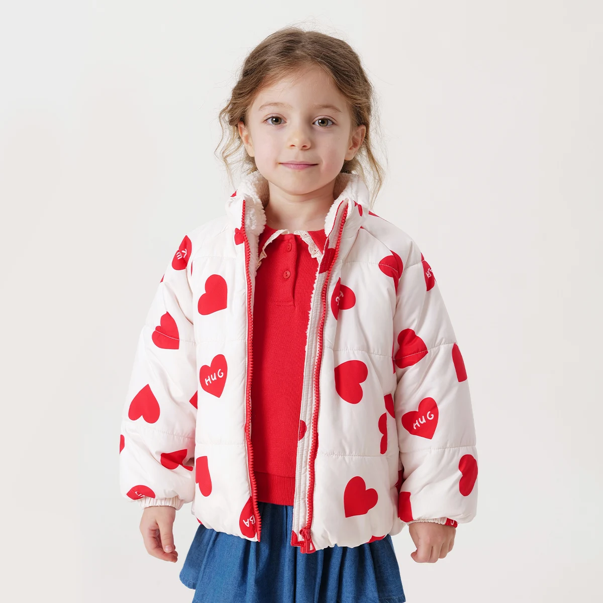 

MARC&JANIE Boys Girls Printed Padded Standing Collar Cotton Jacket Thick Coat for Winter 231183