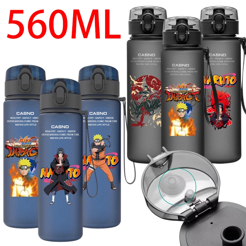 

560 мл Наруто чашка для воды большая емкость спортивная бутылка для воды герметичная пластиковая бутылка для путешествий на открытом воздухе портативная посуда для напитков кувшины для спортзала