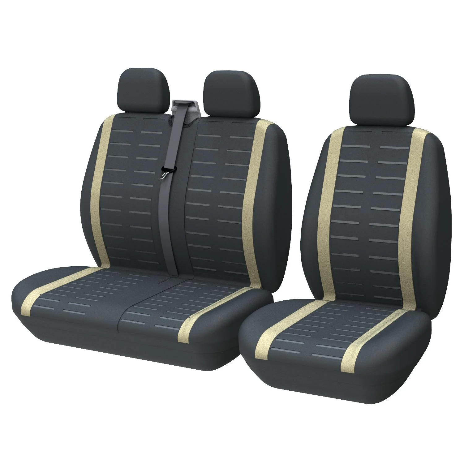 Universal 3D Stripe Seat Covers Fits Most Vans Trucks 2+1 Seat Covers for Single Driver and Passenger Seat Cover