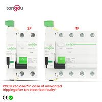 Free Shipping RCD RCCB Type AC Smart Automatic Self-Reclosing Device Differential Circuit Breaker 2P 230V 6KA 63A 30mA TONGOU