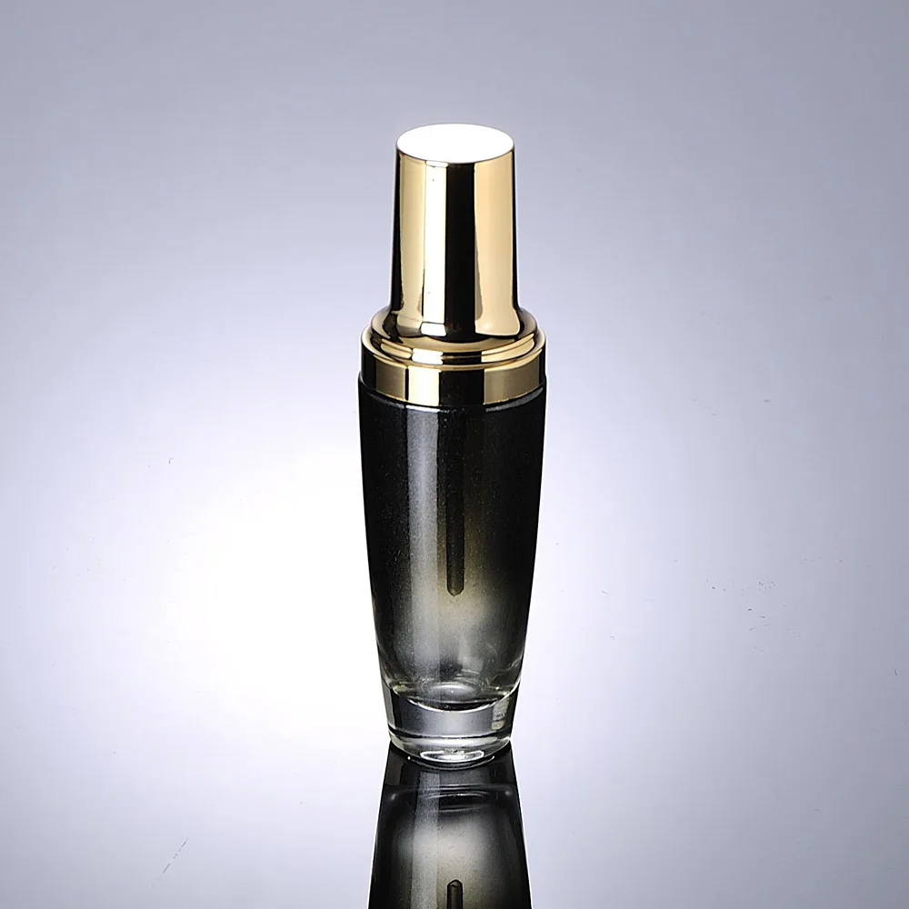 50ml black/red/clear/gold glass bottle with gold  pump&lid for lotion/emulsion/serum/foundation/toner skin cosmetic packing