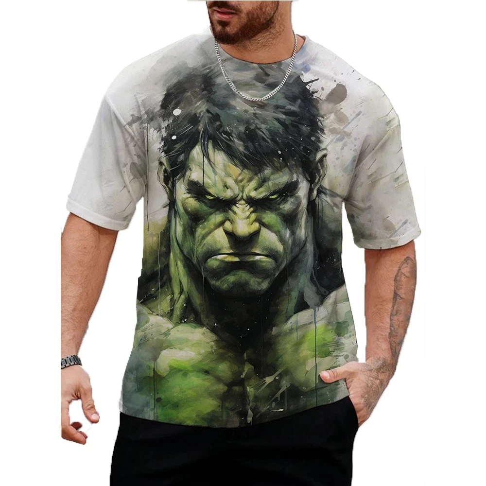 

Disney Marvel T-Shirt For Men Summer The Incredible Hulk Tops Tees Male Casual Stylish Short Sleeve Clothing Trendy Streetwear