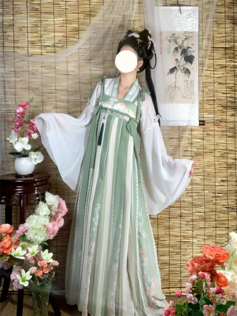 Costumes Hanfu traditionnels chinois pour femmes, performance de danse féminine trempée financièrement, robe de princesse airies
