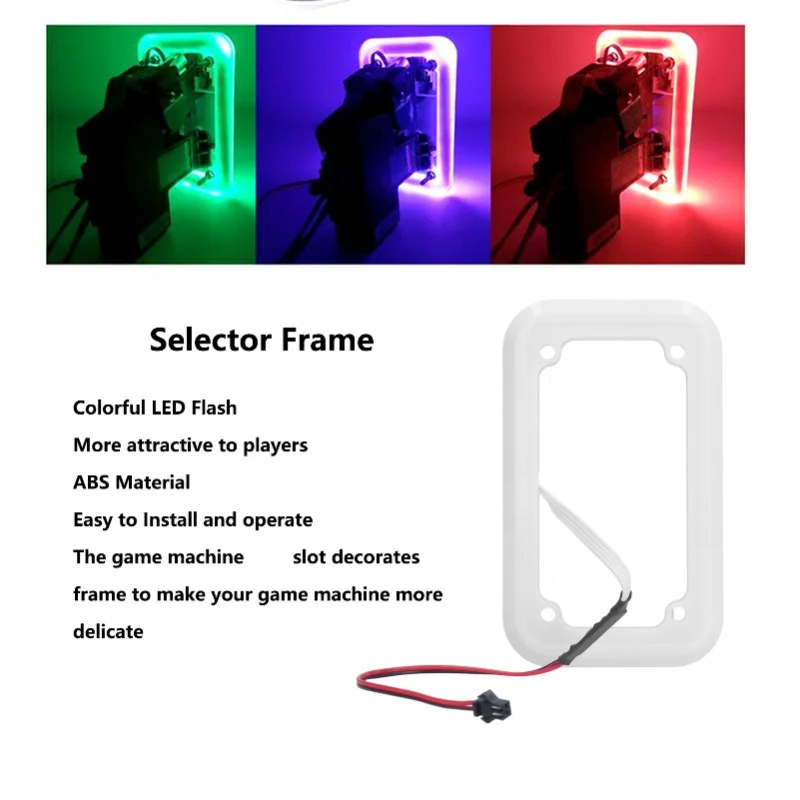 Coin Acceptor Frame Colorful LED Flash Coin Selector Decorative Frame For Doll Machine AccessoryColorful Light Frame