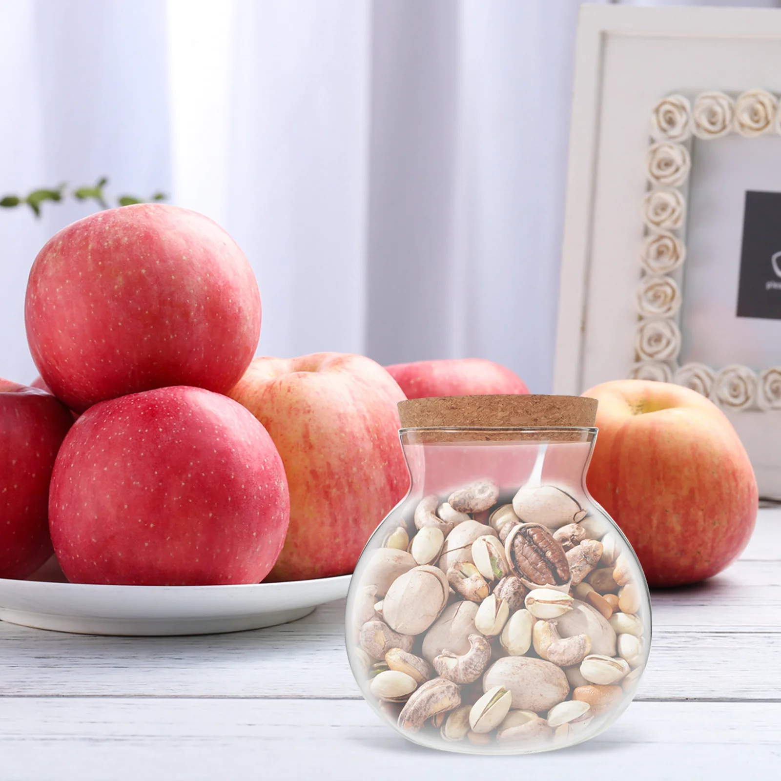 

1800ml Glass Tea Canister Airtight Sealed Jar for Tea Leaves Candies Snacks Dried Food Clear Elegant Home Decorative Storage