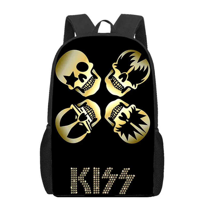 Kiss Band-mochilas escolares con estampado para niños, bolsas de libros para estudiantes, mochila para computadora portátil para niñas, niños y adolescentes, mochila de viaje informal para mujeres y hombres