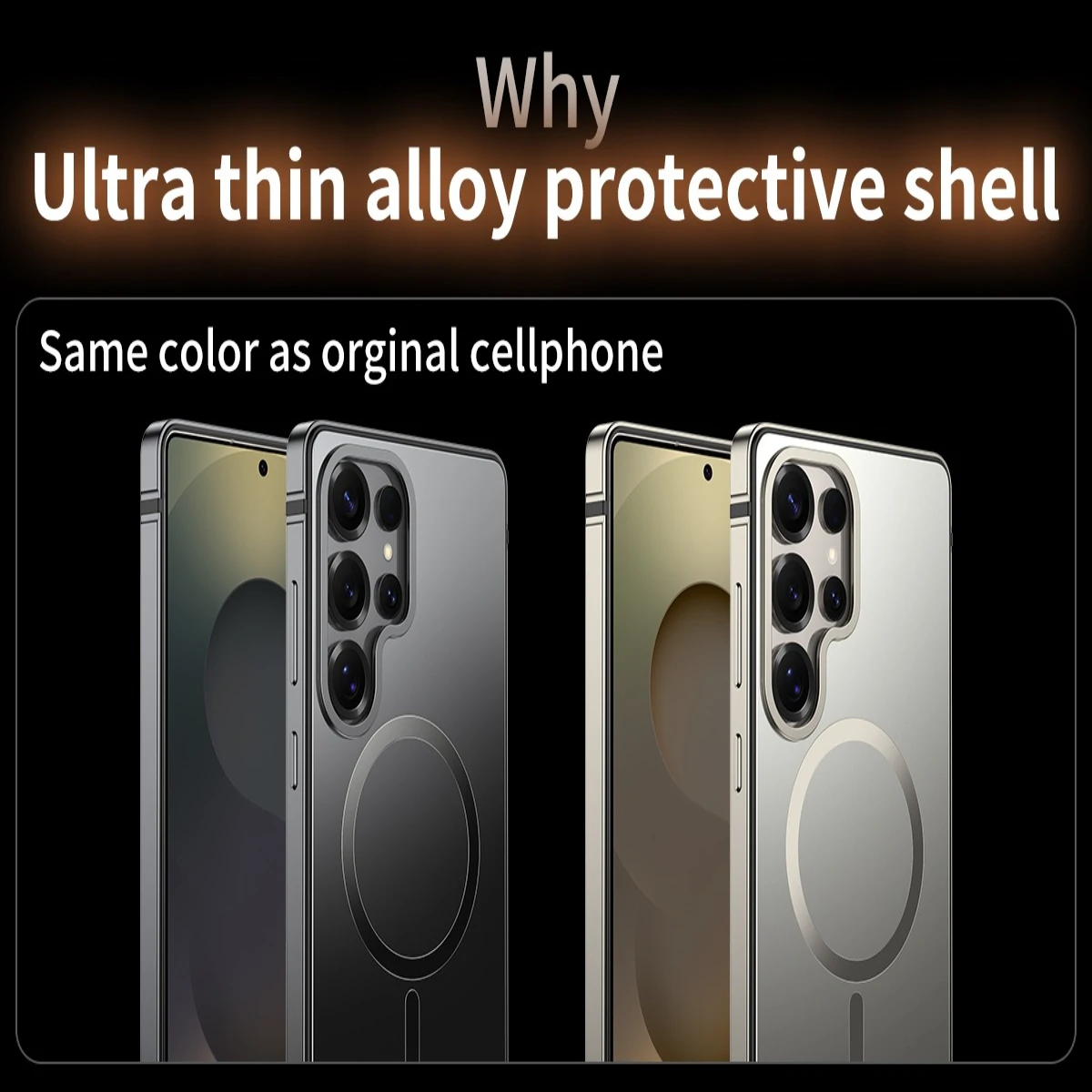 

NEW for Samsung Galaxy S25 Ultra Metal Case-Heavy-Duty Protection, Aluminum Alloy Frame, Magnetic Charging Ring, Phone Case