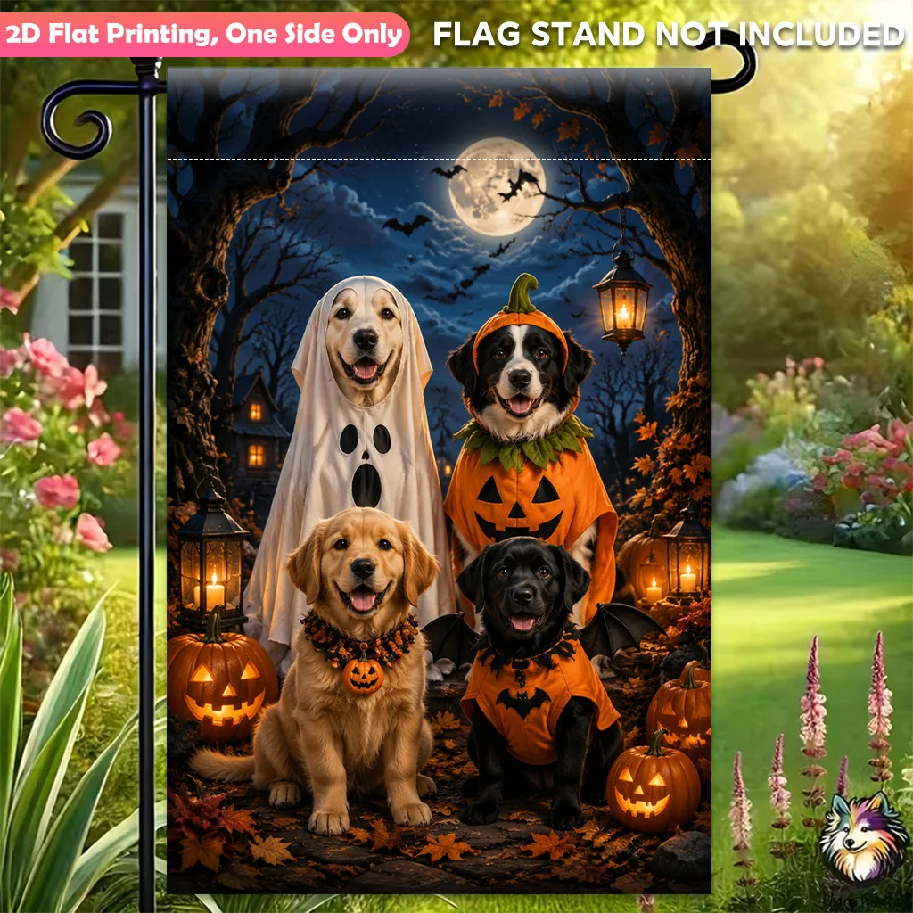 Bandera de jardín plana en 2D, 1 unidad, bandera de jardín para fiestas y disfraces de Halloween, bandera para exteriores, ideal para decoraciones navideñas en el hogar y el jardín, Día de San Valentín, Día de la Madre, Día de San Patricio, Pascua, Navidad, Día de Acción de Gracias, Halloween.