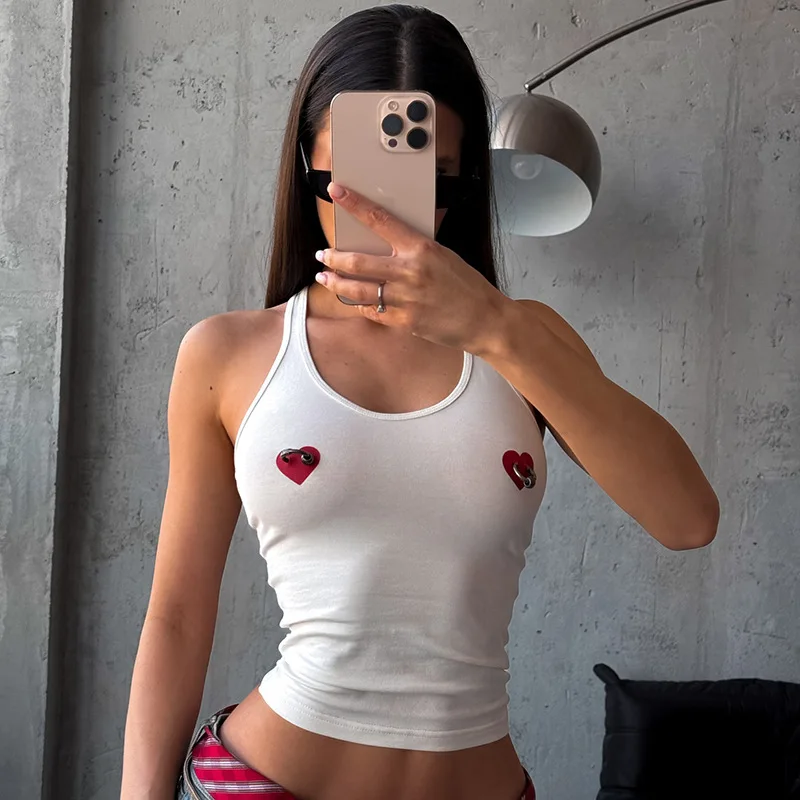 

Sexy Ribbed Tops White T Shirts Fashion Sweatshirt Streetswear 2025 Summer Clothes Korean Fashion Women Y2K Tops Tees