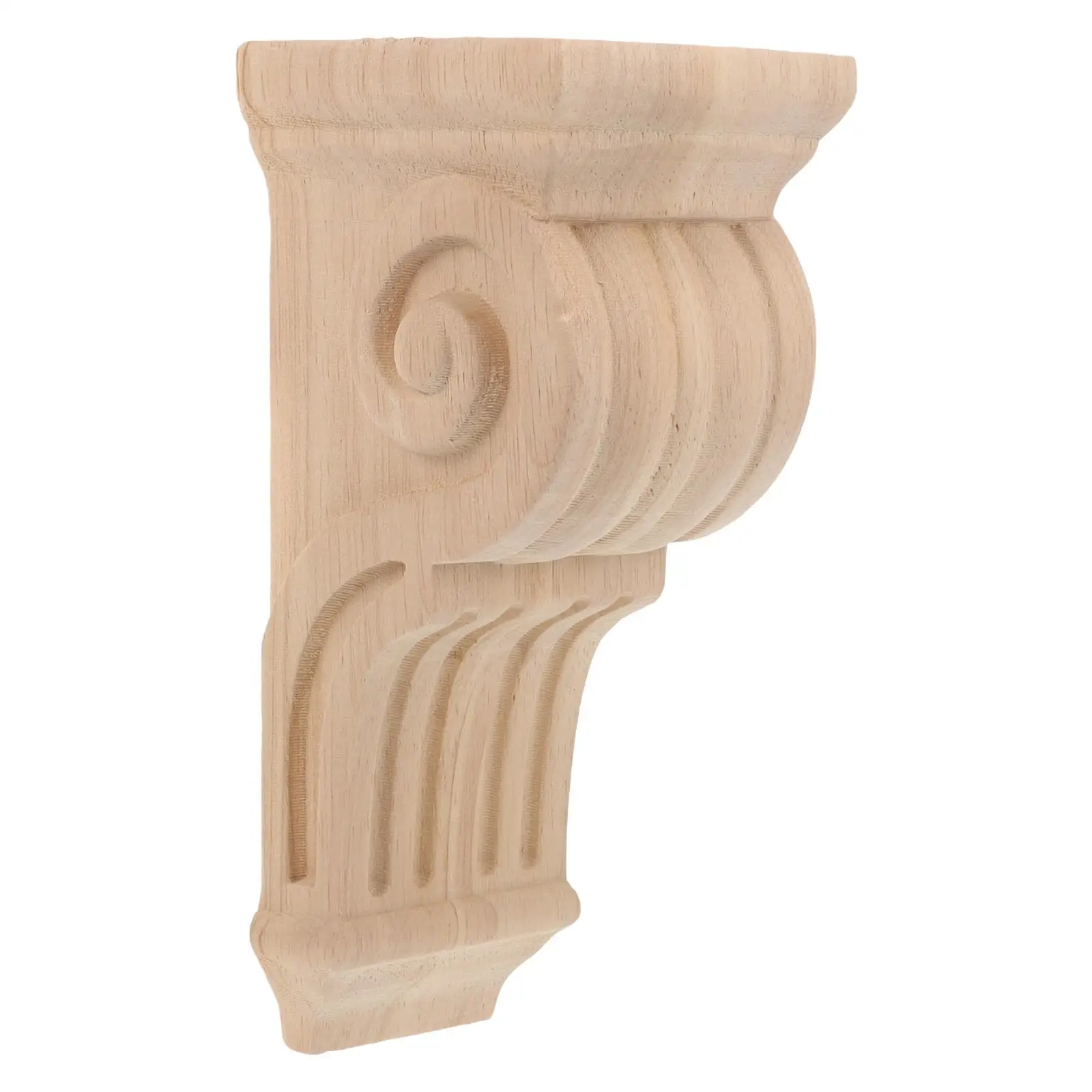 

Wood Carving Decorative Corbel 8x17x8cm Solid Wood Column Cap Gothic Archway nament Unpainted Furniture Applique