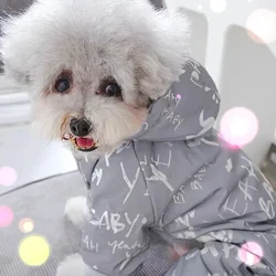 Pet Jumpsuit Autumn Winter Thick Four Legged Pants Schnauzer Puppy Teddy Bear Night Reflective Clothes Winter Parkas Clothing