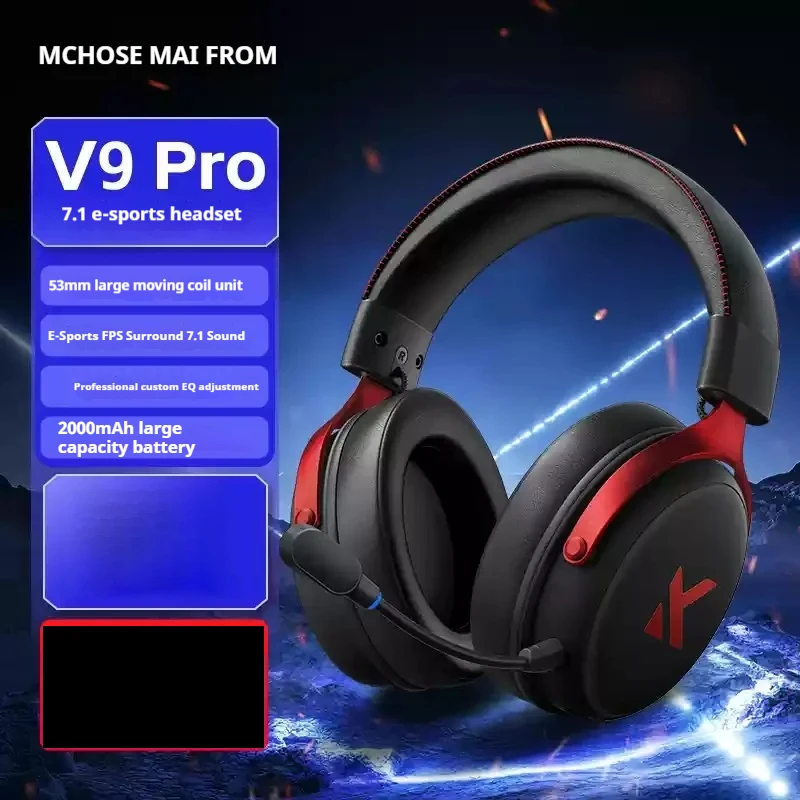 MCHOSE V9 Pro 2 draadloze Bluetooth-headset met driemodusmicrofoon, ruisonderdrukking, dynamisch geluid en lage vertraging – ideaal voor kantoor, gaming en als cadeau.