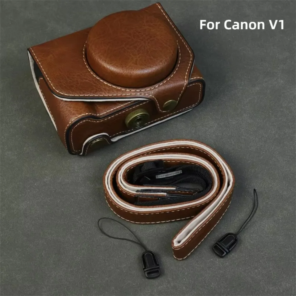 Für Canon Powershot V1 Kameratasche Halbe Abdeckung Retro Basis V1 Schutzhülle Sturzsicher Kratzfest Reise-Aufbewahrung Umhängetasche