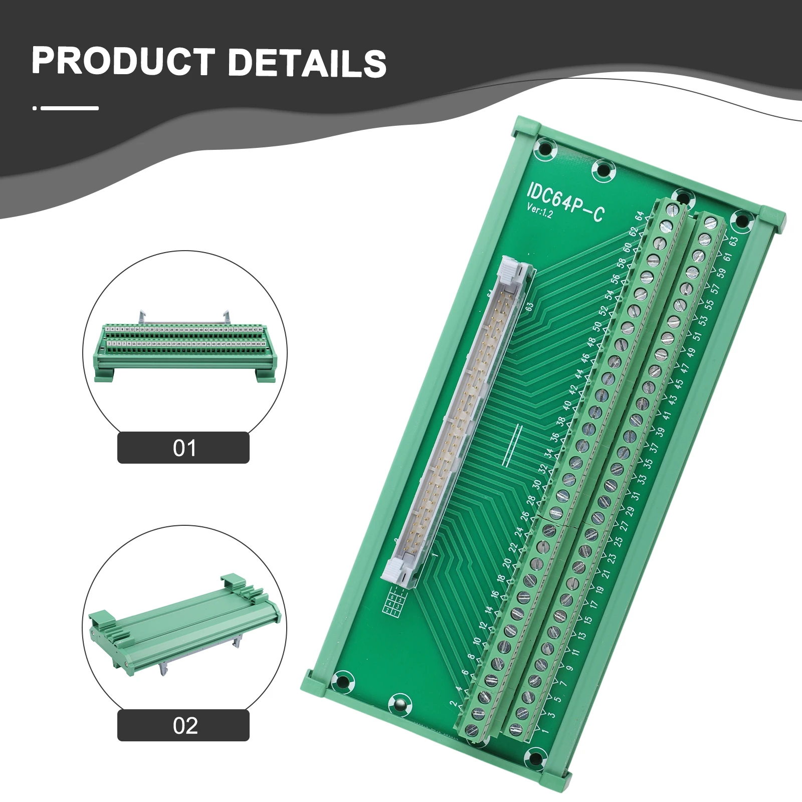 Connector C Type Connector Green Color for idc 64P Connector for idc Connector 64-pin Configuration C Type Terminal For
