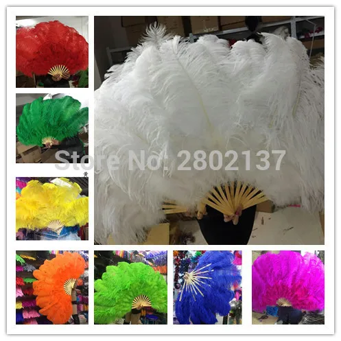 

Wholesale 1pcs high quality natural ostrich feather fan Dance performance Dance performance Christmas decoration diy