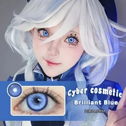 VISUASHOW Cyber Cosmetic Blue Colored Contact Lenses for Anime Cosplay 14.5mm Cos Eye Beauty Lenses for Costumes Daily Makeup
