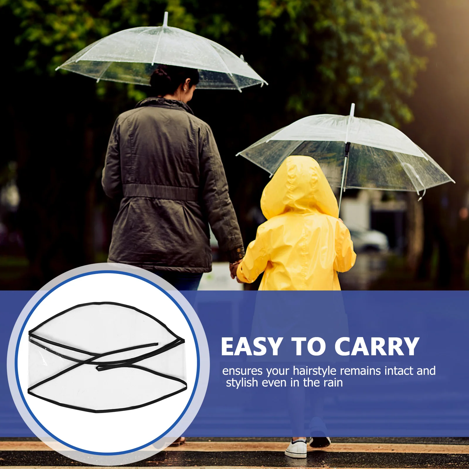 

8 Pcs Male Rainproof Hair Protection Cap Woman or Cowboy Hat Cover Protector Clear