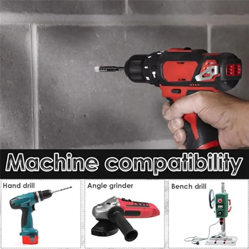 A67P-10Pcs Dry Drill Bits Set,3/16Inch 1/4Inch 5/16Inch 3/8Inch 1/2Inch For Granite Marble Glass,Not For Wood
