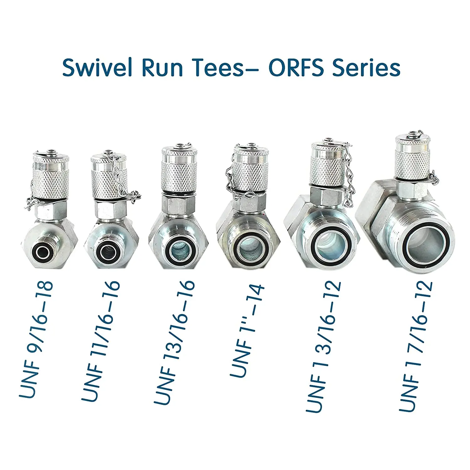 Orfs 6 Pack Hydraulische Swivel Run Tees Hydrulic Tee Connector Tester Tee Koppeling Set Voor Graafmachine Bouwmachines