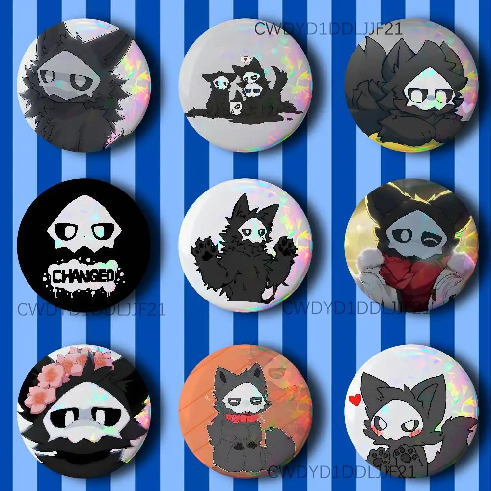 C-Changed Puro Furry Button Pins Tinplate Brooches Cartoon Creative Badge for Backpack Clothes Decor