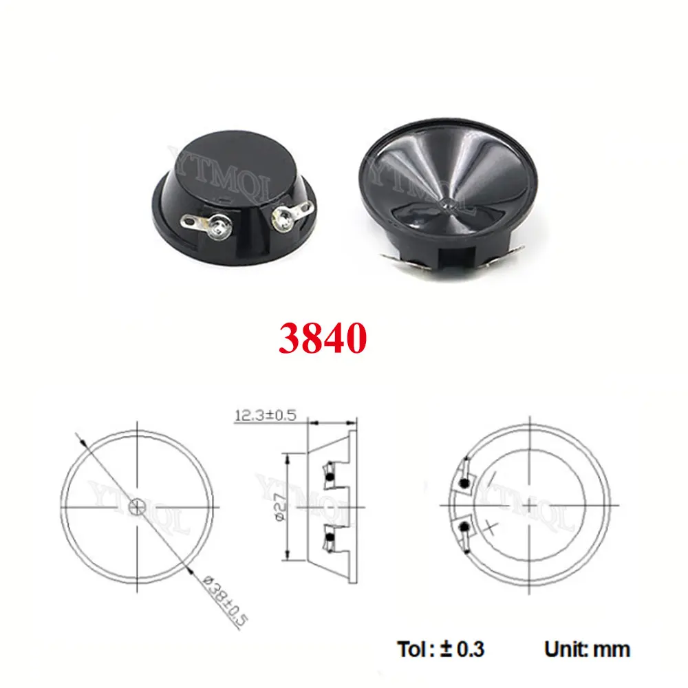 Imagem -02 - Alto-falante Ultrassônico Usado para Evitar Mosquitos Ratos e Aves Filme Plástico Chifre Impermeável 100 Peças 3840 4140 5140 38 mm 41 mm 51 mm