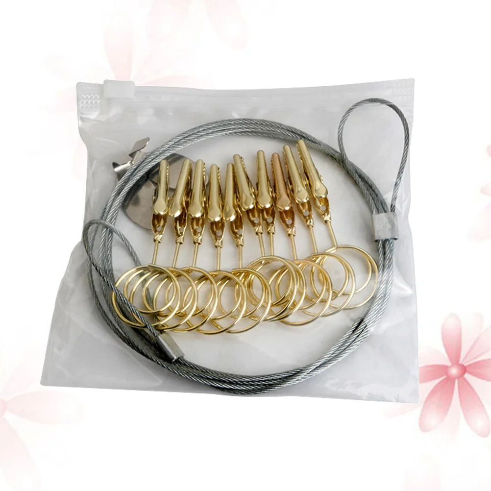 

Steel Rope Photo Clip Golden Cable Picture Holder Clamp Wall Decoration Photo Display for Home Office Bedroom Memo Notes