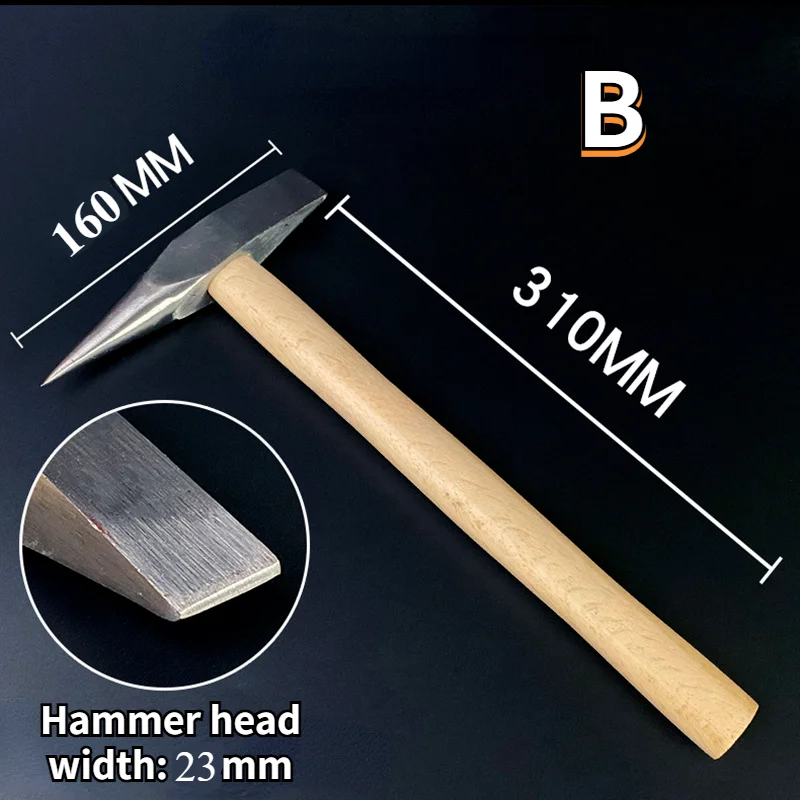 Pointed Flat Head 2 In 1 Rock Pick Geological Hammer Wood Handle Welding Rust Removal Chipping Hammer Geogogy Exploration Tools