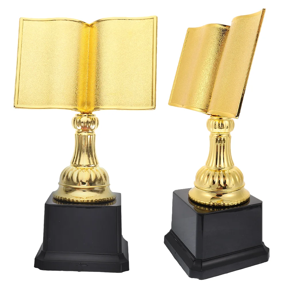 2 Pcs Reading Trophy Plastic Trophies Book Achievement Funny Participation Gold Contest Prize for Kids
