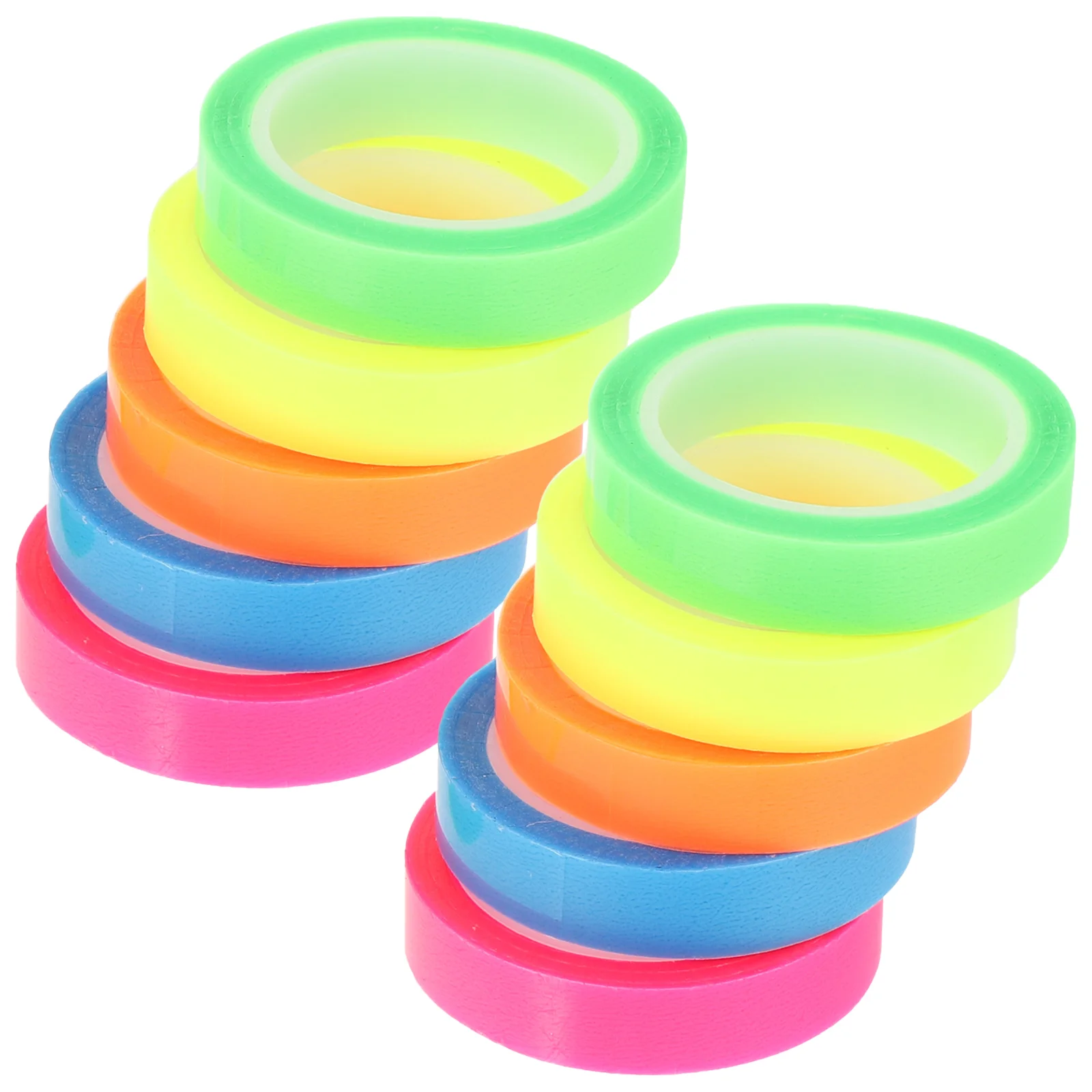 

10 Rolls Highlighter Tape Removable Waterproof Index Sticker Tapes Notebook Office Sticky Notes
