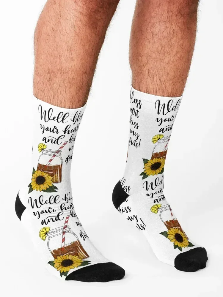 Well Bless Your Heart Socks floral Sports hip hop retro Designer Man Socks Women's