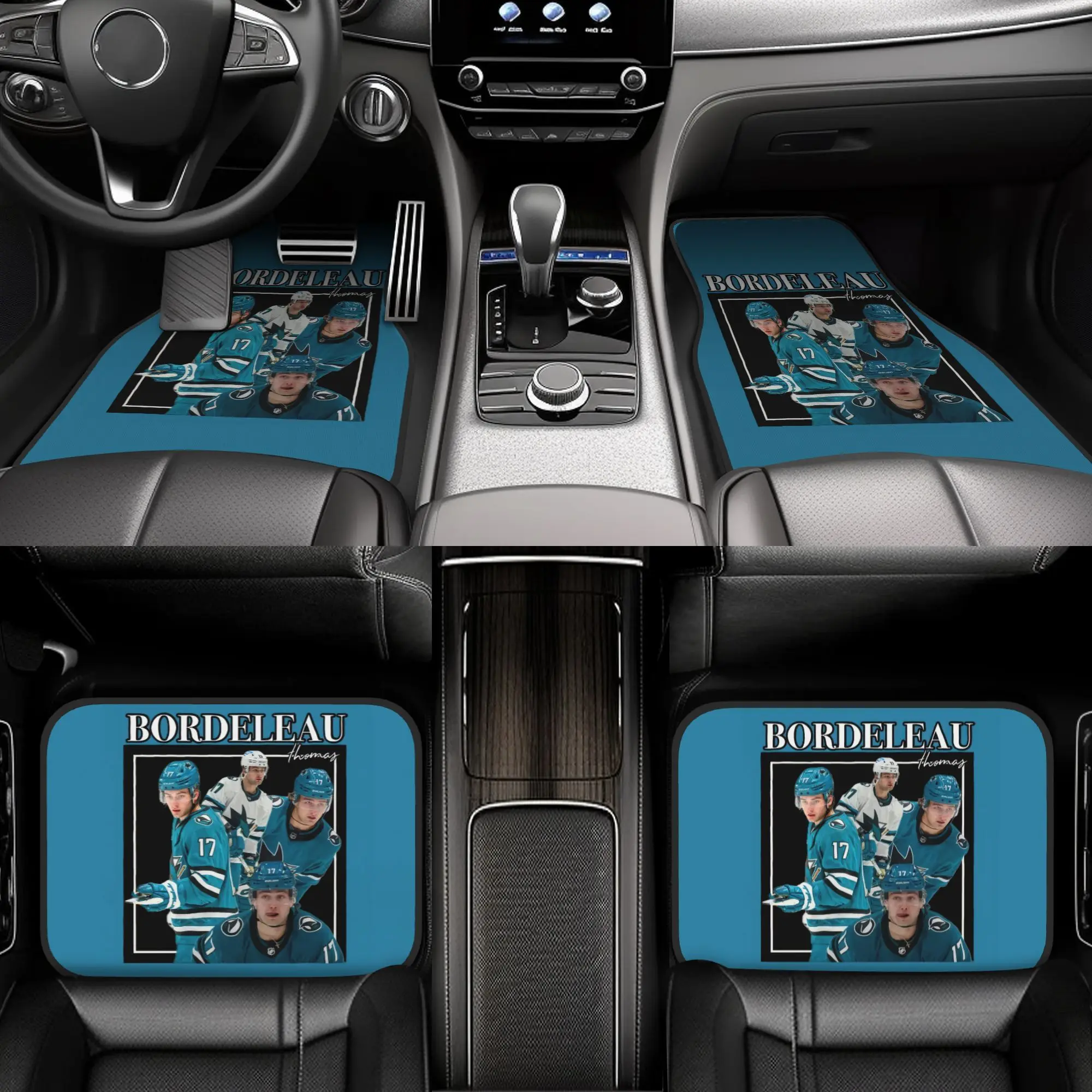 4pcs For THOMAS Bordeleau Retro Design (55) Hockey Car Floor Mats,Durable Polyester Fiber,Fit For Cars,Ideal Gift, Vehicle Inter