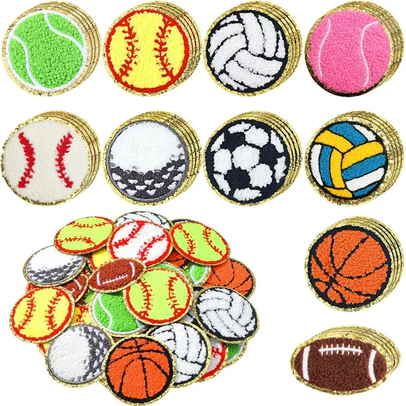 

Tennis Volleyball Baseball Soccer Rugby Iron-on Sew Towel Embroidery Badge Patch DIY T-shirt Hat Backpack Clothing Sticker