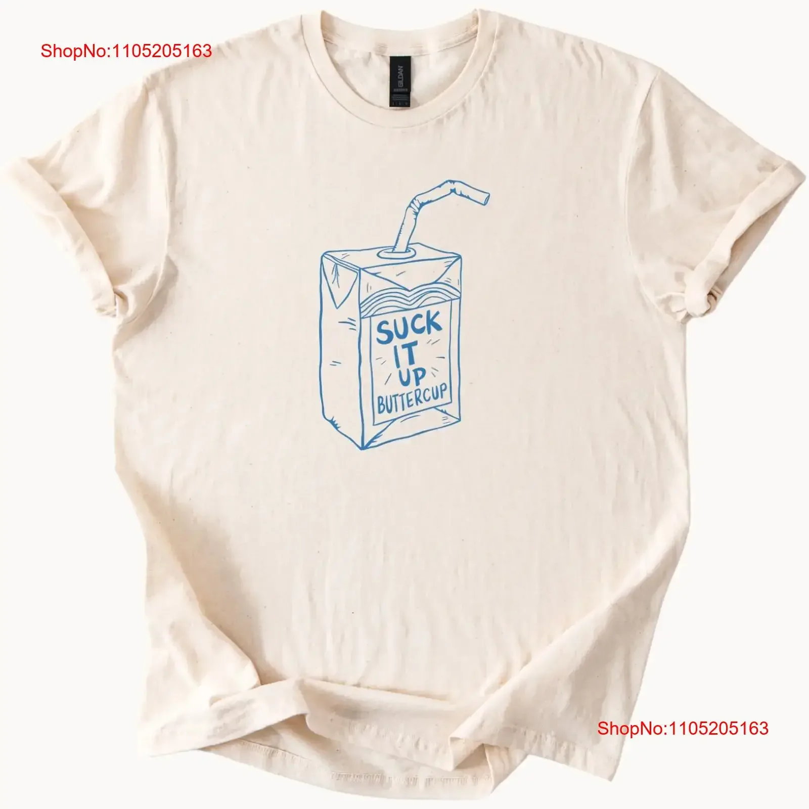 Suck It Up Buttercup Juice Box T Shirt Funny Cartoon Drawing vintage Washed Soft designer clothes Versatile