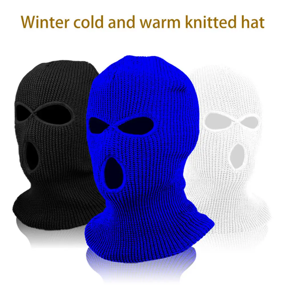 Warm Headgear in Winter Skullies Beanies Men Knitted Hat Winter Hats Outdoor Cycling Ski Cold Protection Neck Mask Balaclava Hat