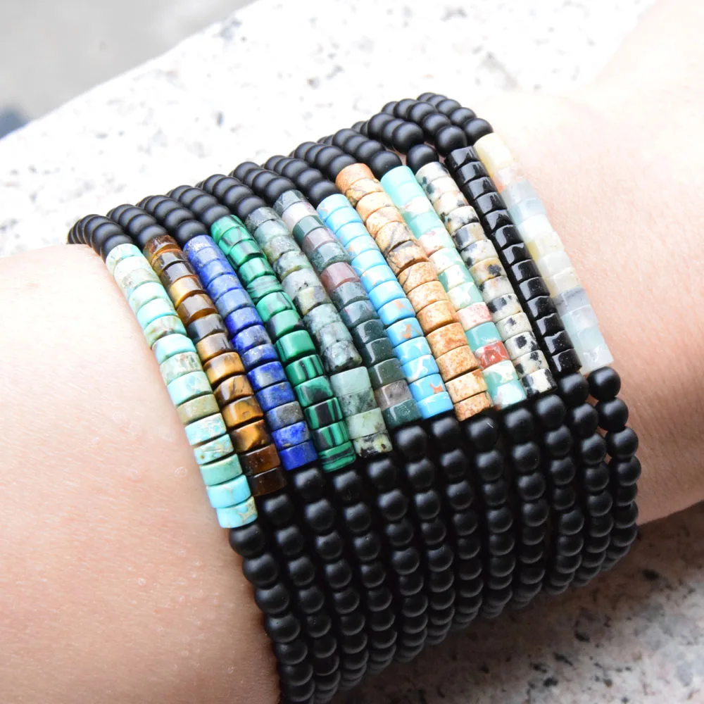 Neues minimalistisches, farbenfrohes 4-mm-Perlen-Armband für Herren, neutraler Stil, Kaiserstein-Achat, kleines Steinarmband, Valentinstag für Damen