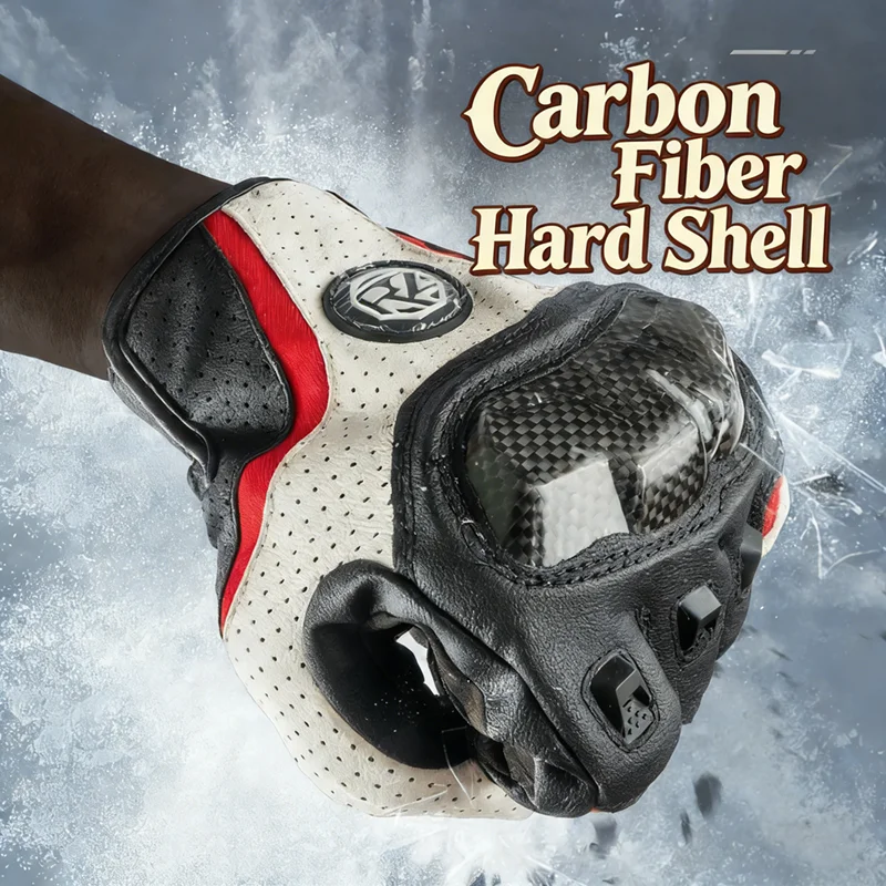 

Breathable Summer Man Motorbike Leather Gloves Motorcyclist Touchscreen Anti-Slip Lightweight Motorcycle Cycling Riding Luvas