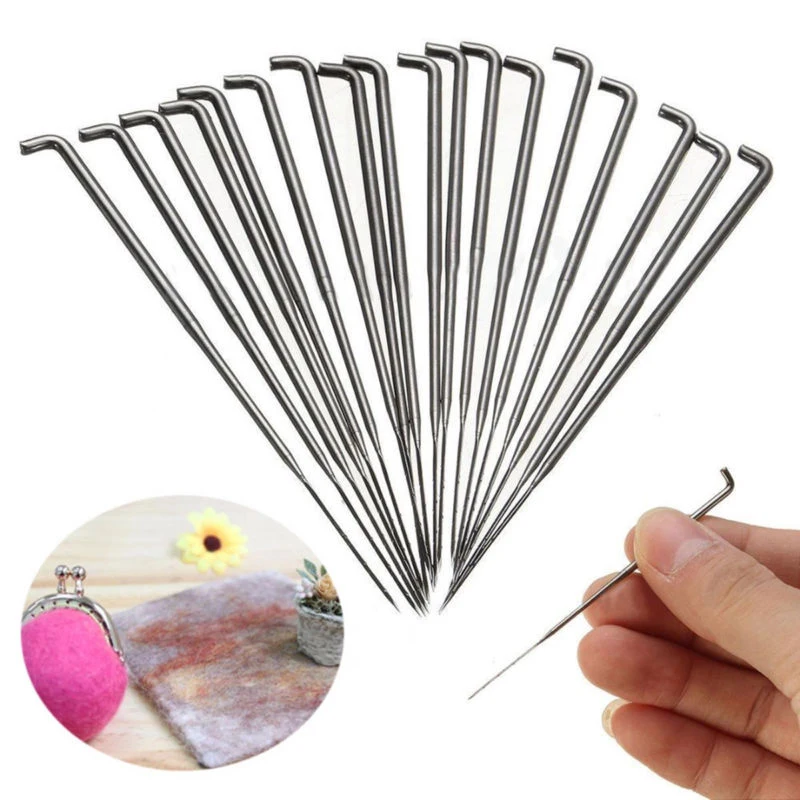 2022 10pcs S/M/L Size Wool Felting Iron Needles Felt Tool Kit Needle Starter Beginners DIY Craft Needlework Poke Needle Felting