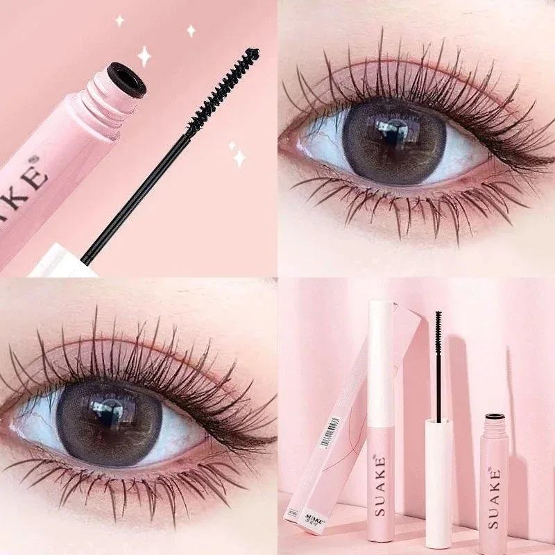 Zijdevezel Curling Mascara Ultrafijne borstel Verlenging Volumegevend Waterdicht Veegvast Langdurig Natuurlijke wimpers Cosmetica