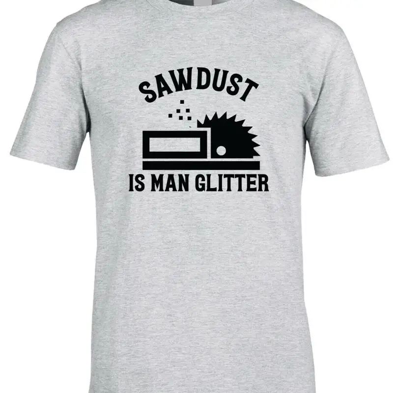 

Мужская футболка с блестками Sawdust Man, забавный плотник D, я, работа по дереву