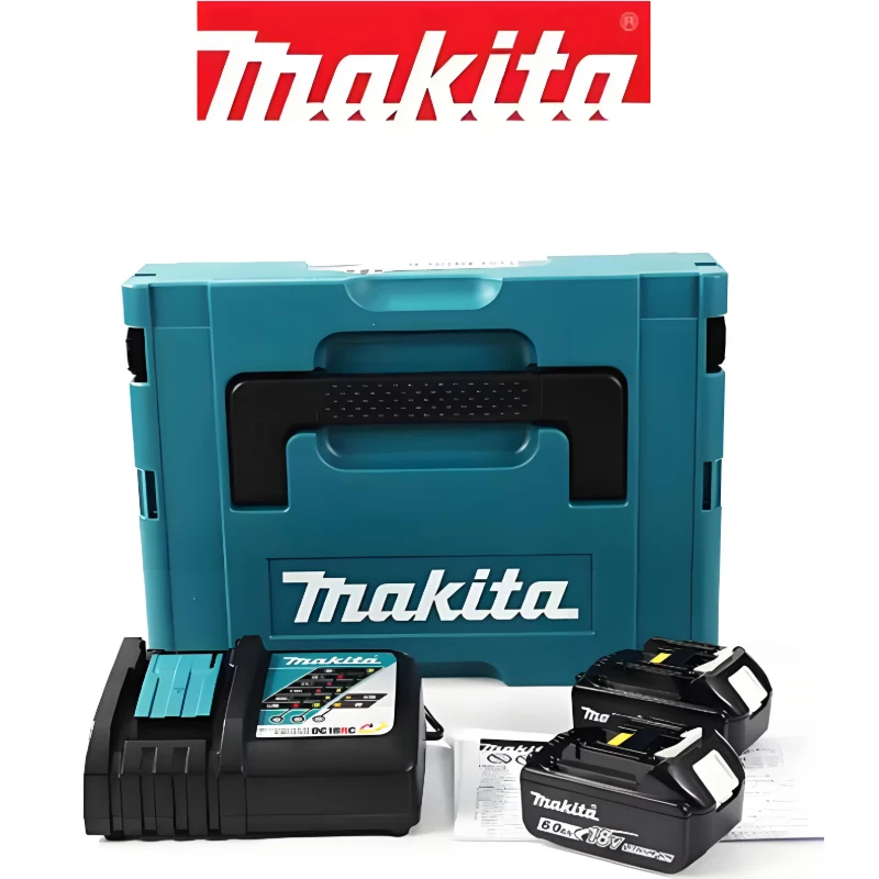 🍉 ماكيتا بطارية ليثيوم قابلة للشحن 18 فولت 6000 مللي أمبير الأصلي ماكيتا أداة بطارية BL1860 BL1850 DC18RC شاحن بطارية 18 فولت 🍉