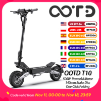 OOTD T10 Foldable Adult Electric Scooter E-Scooter 50km/h Electric Kick Scooter 900W Skateboards 48V 13Ah Kickboard