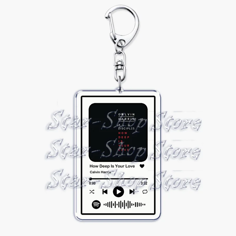 Popular Britain DJ Keychains for Women Accessories Bag Music Song Playlist with Code Pendant Keying Jewelry Fans Friends Gifts