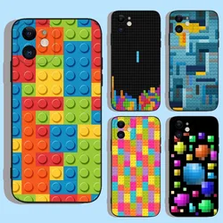 L-Lego Bricks Background  Phone Case For Apple iPhone 15,14,13,12,11,XS,XR,X,8,7,Pro,Max,Plus,mini Silicone Black Cover