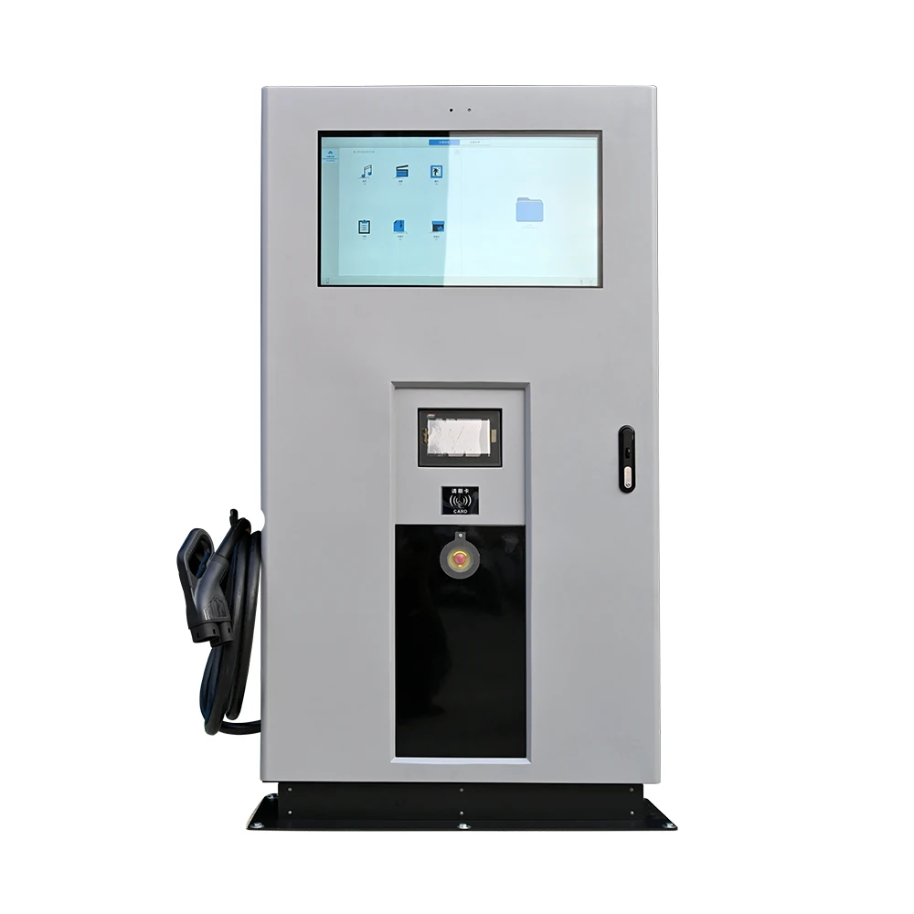 J1772 40Kw 60Kw Electric Charger Car Station Charging Pile With Advertising Screen Ocpp Ccs Ev Dc Fast Super Charging Station