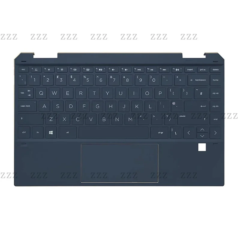 ZZ English UK Keyboard&PalmRest For HP Spectre x360 13-AW L73749-031 backlit Blue