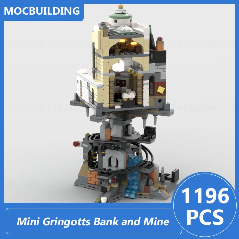 Mini Bank Model Moc Building Blocks Diy Assemble Bricks Architecture Display Creative Educational Collection Toys Gifts 1196PCS