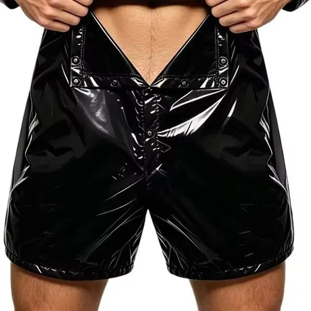Men Waterproof Sauna Sweat Suit Buttons on Shoulders Waist And Crotch Long Sleeve Detachable Boxer Shorts Bodysuit Jumpsuit