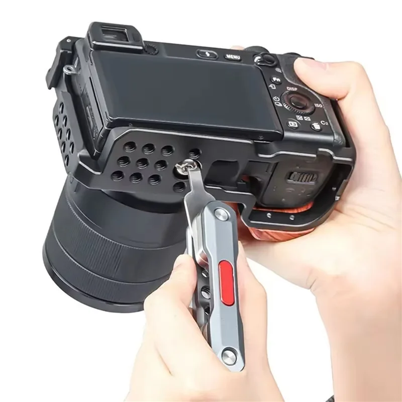 AA60-2X universal dslr câmera rig conjunto de ferramentas dobráveis com chaves de fenda e chaves sextavadas conjunto de ferramentas com seis ferramentas funcionais