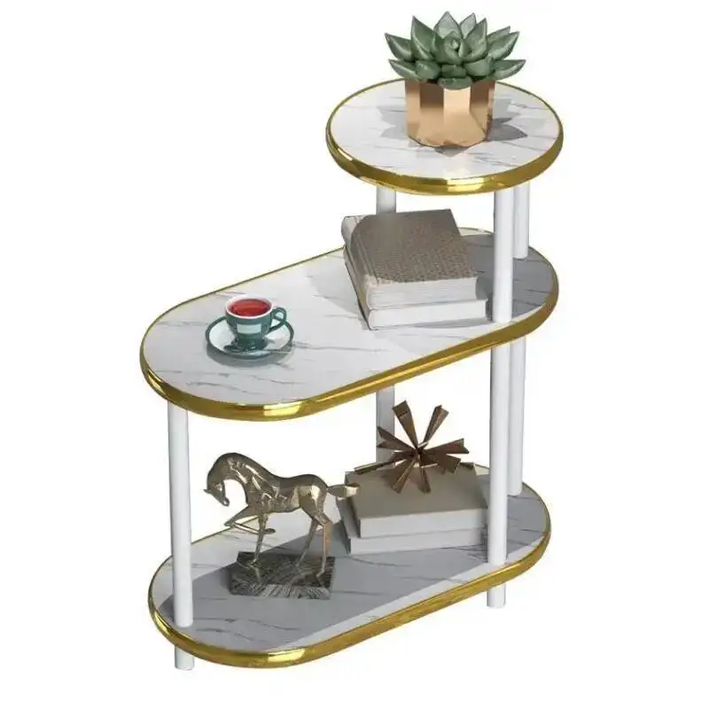 Wood Nordic Coffee Tables Home Coffee Shop Side Table Small Apartment Corner Table Multi-layer Storage Removable Pulley Desk